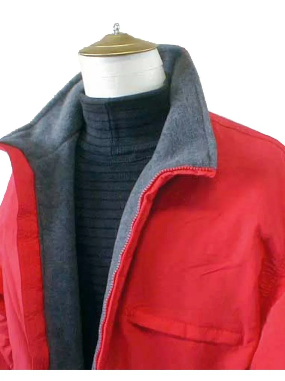 NEW Vintage J Crew Parka Jacket LT Red Gray Fleece Lining Longer Length USA Made